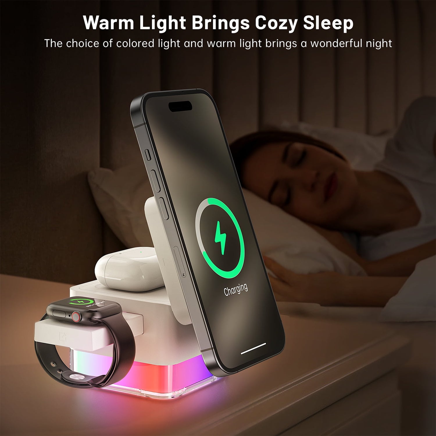 AuraFold Go foldable 3-in-1 travel charger for Apple devices