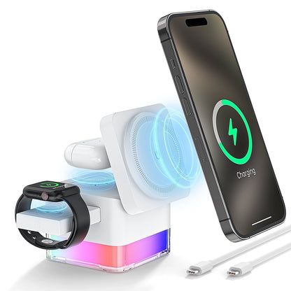 AuraFold Go foldable 3-in-1 travel charger for Apple devices