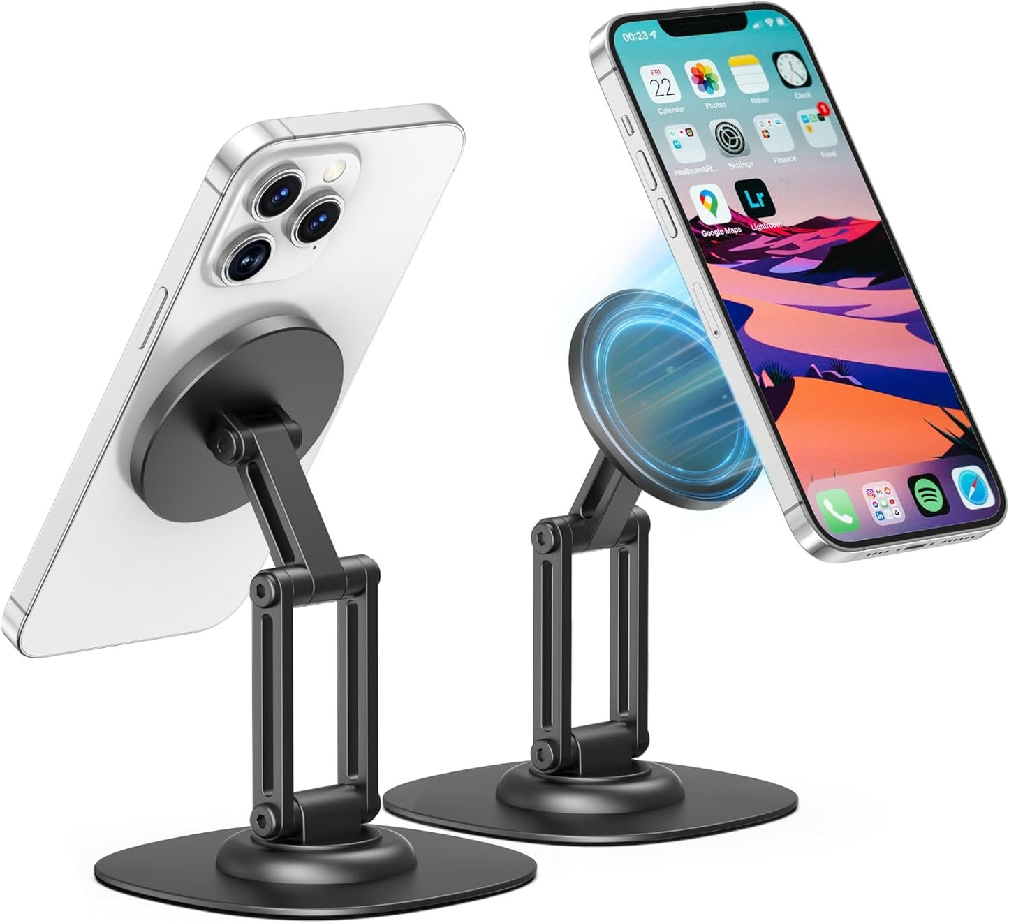 AuraStand magnetic aluminum desk phone stand for iPhone
