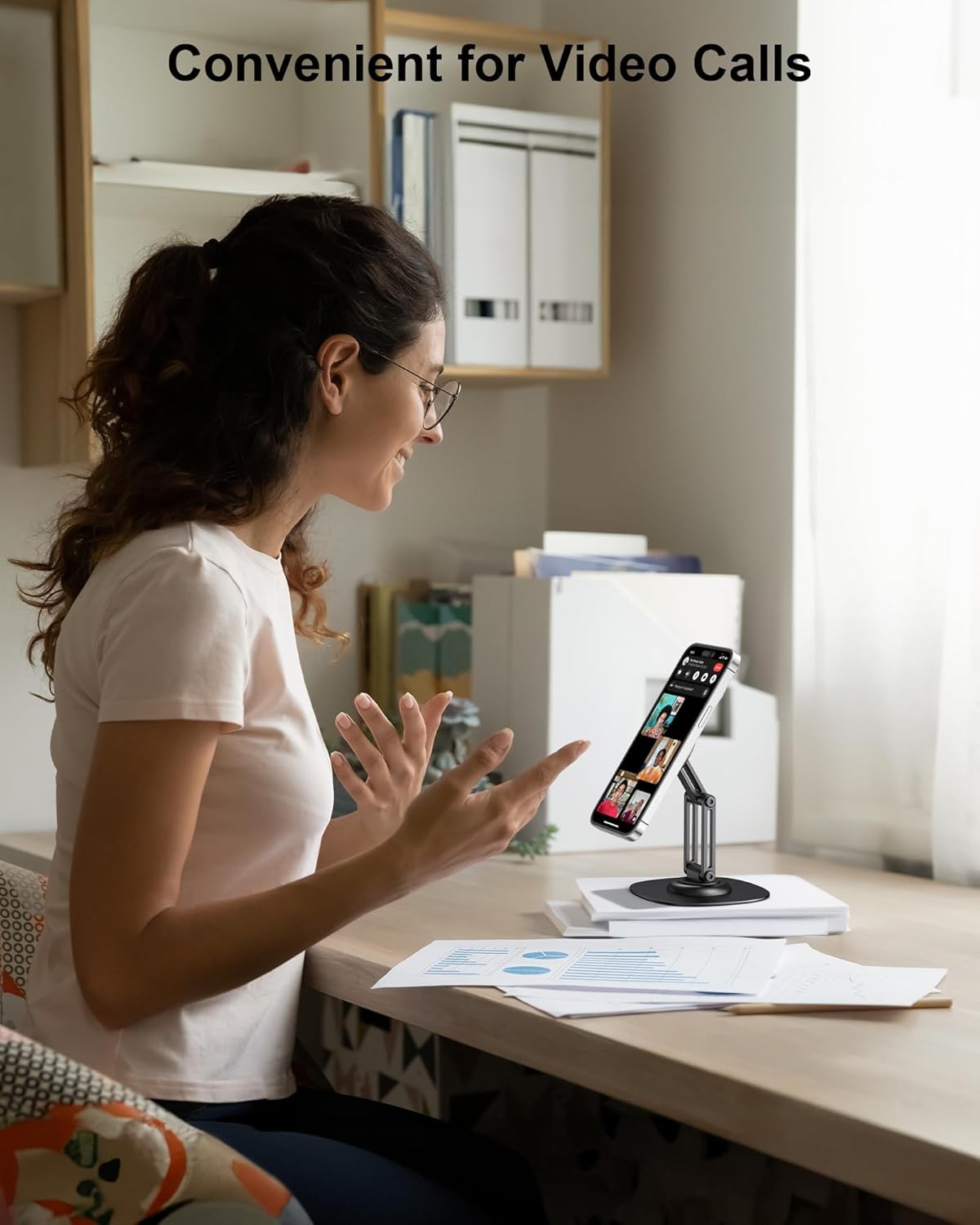 AuraStand magnetic aluminum desk phone stand for iPhone