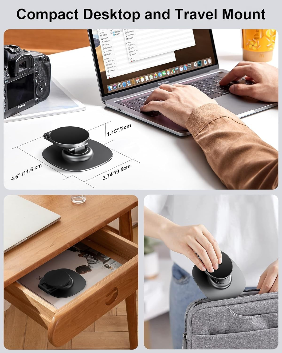 AuraStand magnetic aluminum desk phone stand for iPhone